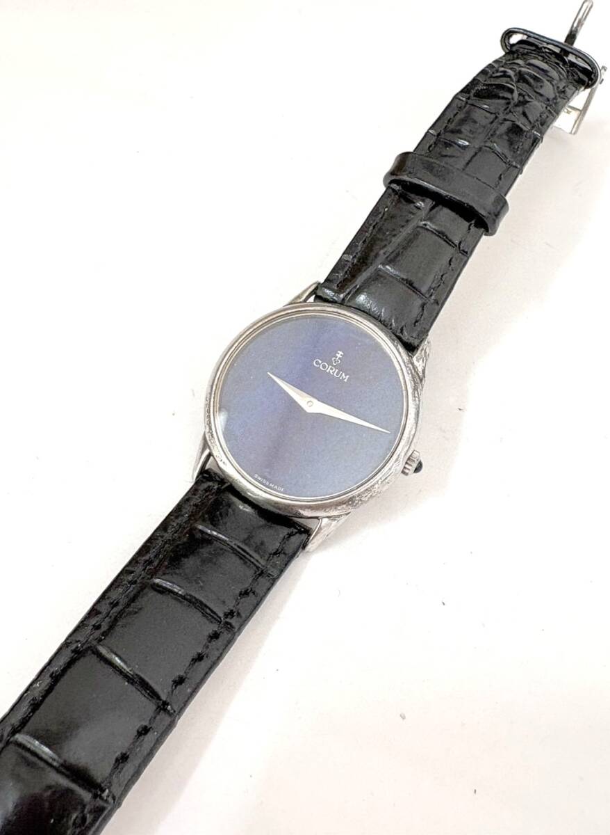 B8)100円~CORUM/コルム ラピスラズリ文字盤 ボーイズサイズ SV925 手巻き 28ミリボーイズサイズ 社外バンド拍卖