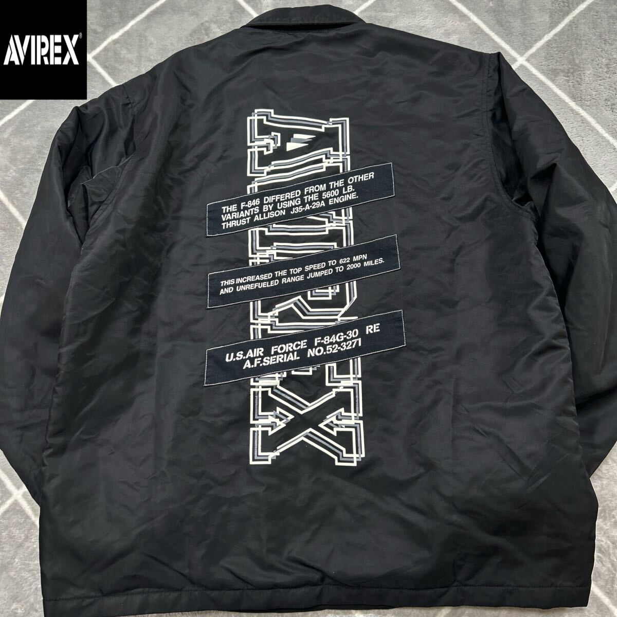 【極美品XXL】上野商会 AVIREX アヴィレックス フライトジャケット スタジャン ボタン刻印 バックロゴ 胸ロゴ【漂う高級感】幻の逸材 極上拍卖