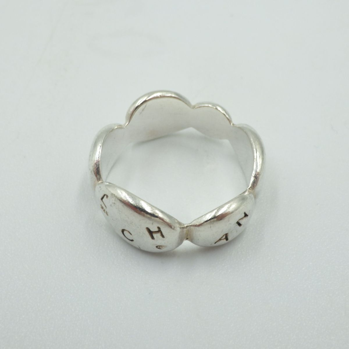 49055Ba/e【1円スタート】CHANEL シャネル カメリア ロゴ リング 925 ヴィンテージ リング 指輪4.8g拍卖