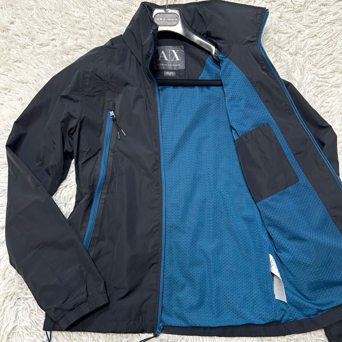 アルマーニエクスチェンジ【至高の逸品】ARMANI EXCHANGE パーカー ジャケット アウター ブラック S〜M位拍卖