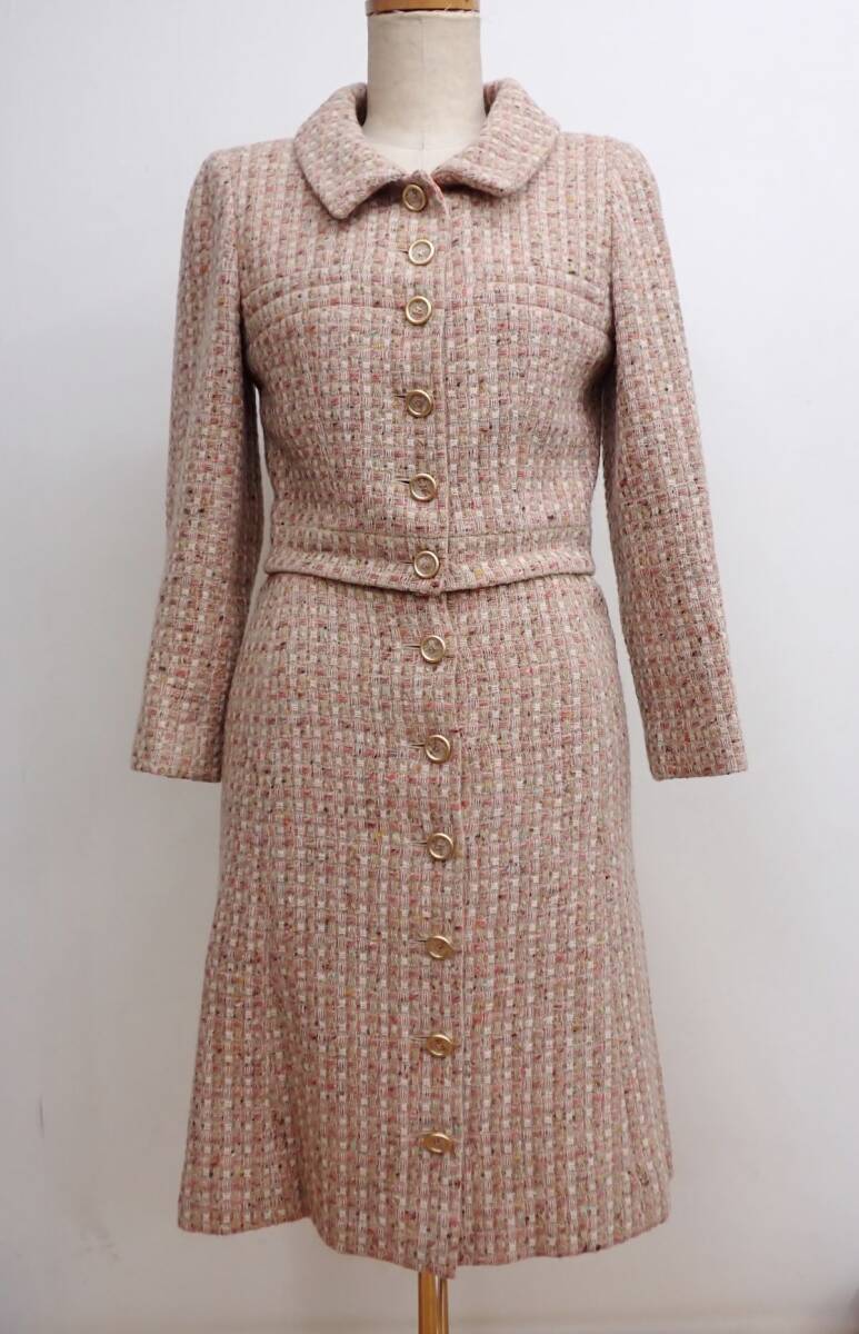 ◆衣類49 CHANEL レディース ツイードスーツ 36 薄ピンク ジャケット スカート◆シャネル P18602W02838/消費税0円拍卖