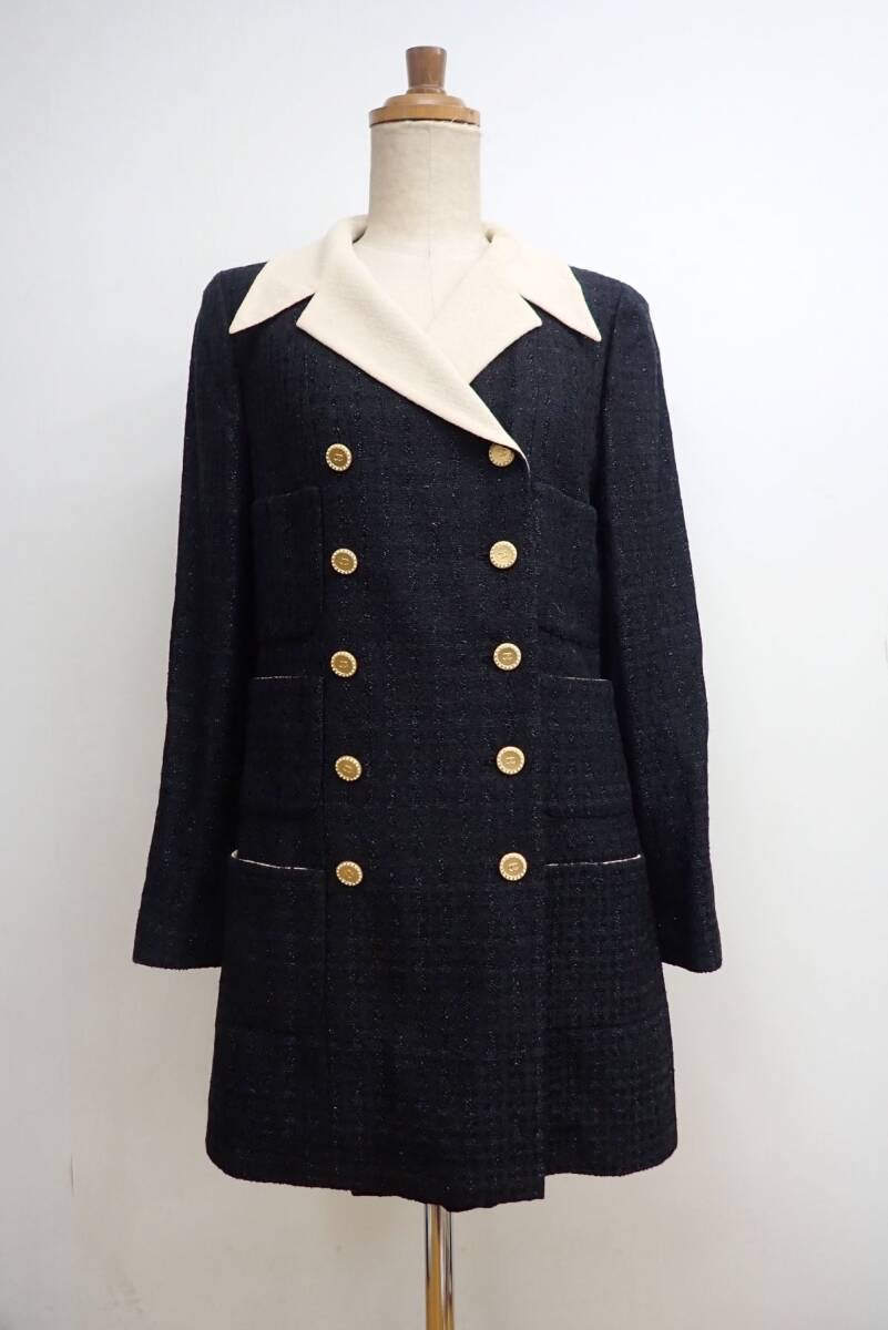 ◆衣類47 美品 CHANEL レディース ツイードジャケット 38 黒◆シャネル P19668W02922/消費税0円拍卖