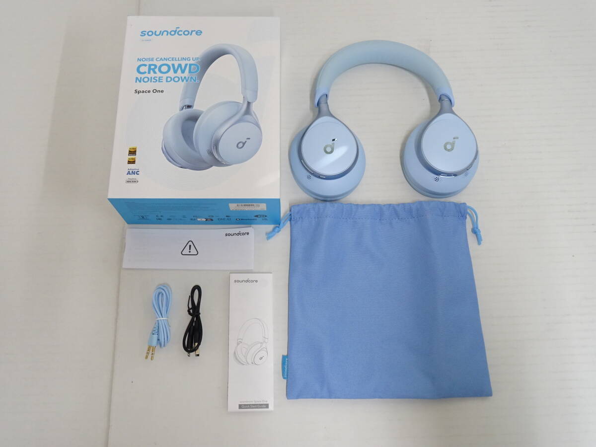 EA-648◆ANKER soundcore Space One Bluetooth ヘッドホン A3035031 ブルー 中古品拍卖