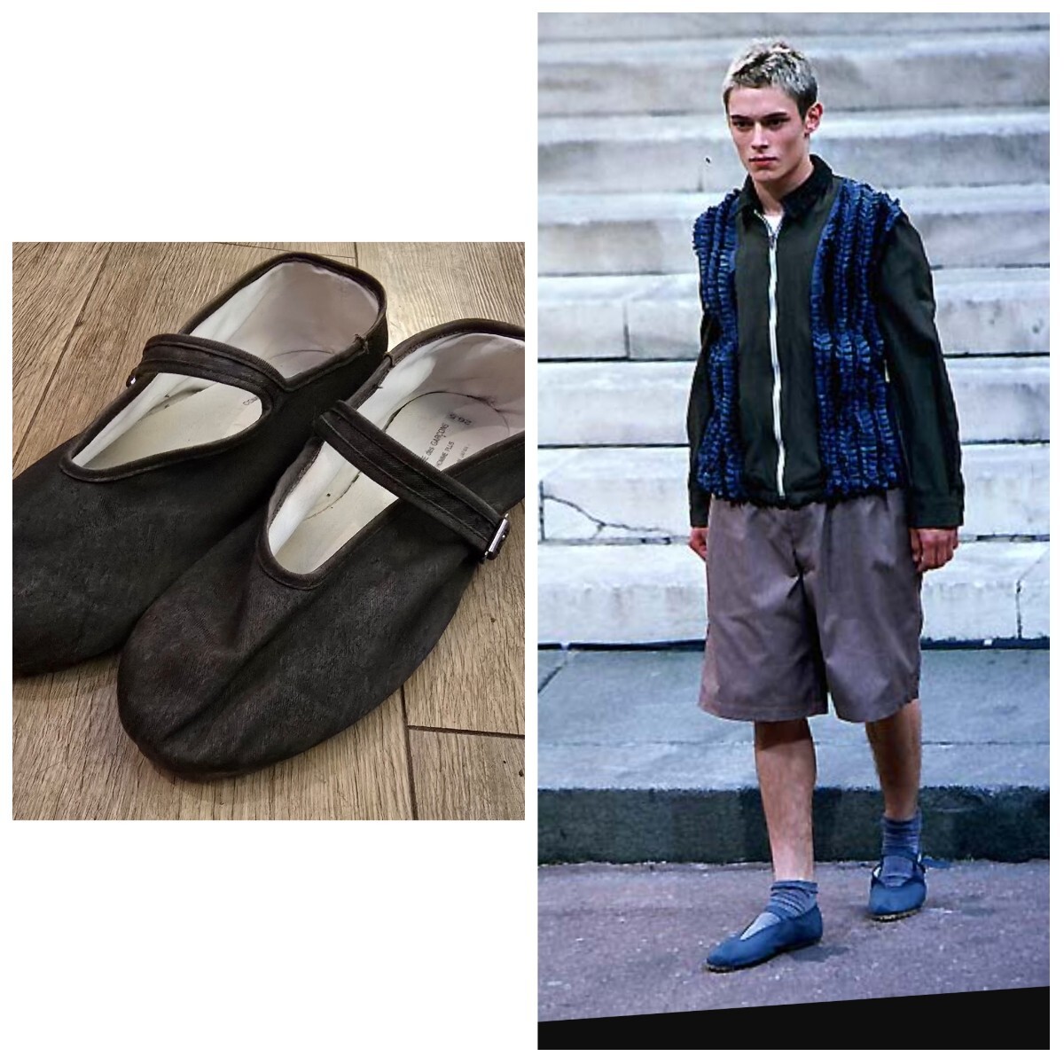 コムデギャルソン オムプリュス COMME des GARCONS HOMME PLUS バレエシューズ スニーカー 靴 黒 26.5cm 1999SS拍卖