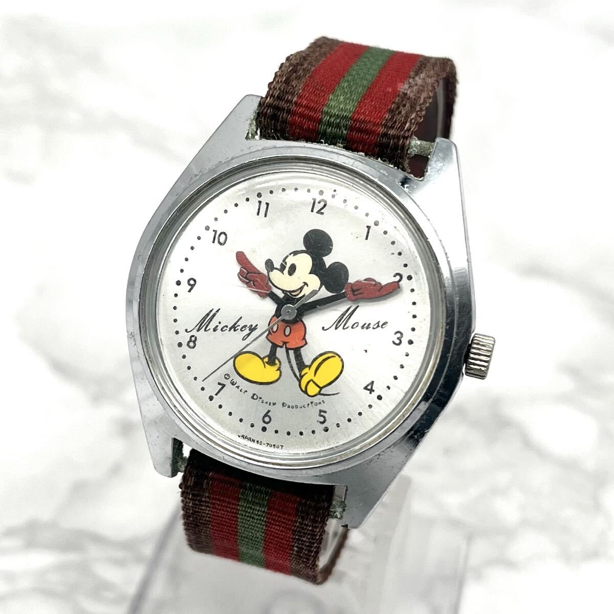 FN18632M【1000円スタート!!】Mickey Mouse JAPAN A 5000-7000 ミッキーマウス 手巻き メンズ レディース 腕時計 稼動品拍卖
