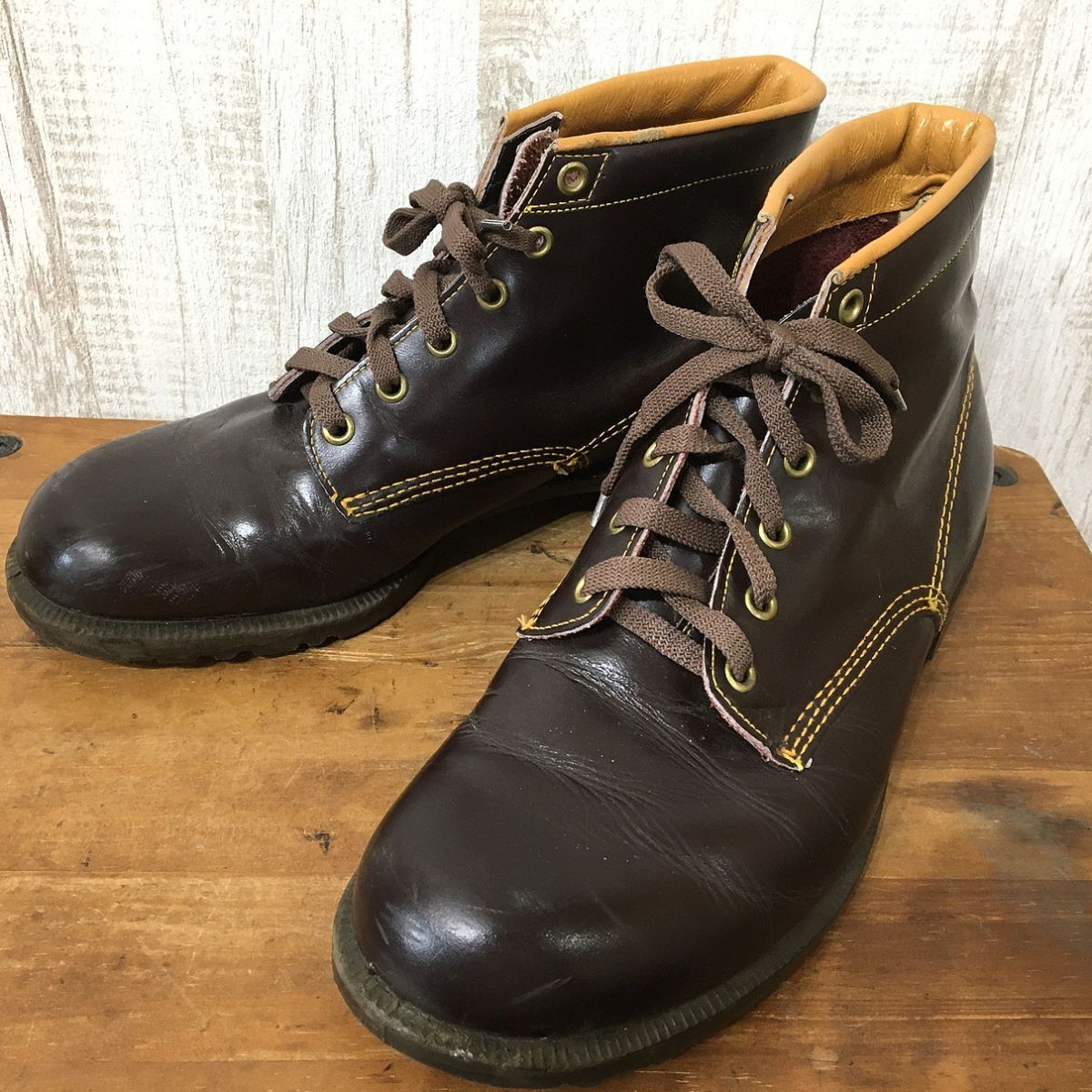 at908☆【レザー 6ホールブーツ】Continental 茶 8/12拍卖