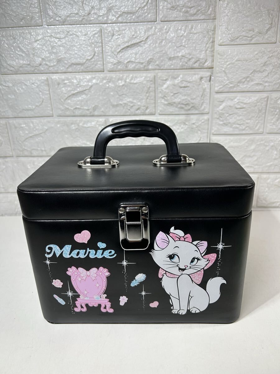 【未使用・三面鏡付】ディズニー マリーちゃん メイクボックス コスメボックス ブラック おしゃれキャット 昭和レトロ 廃盤品拍卖