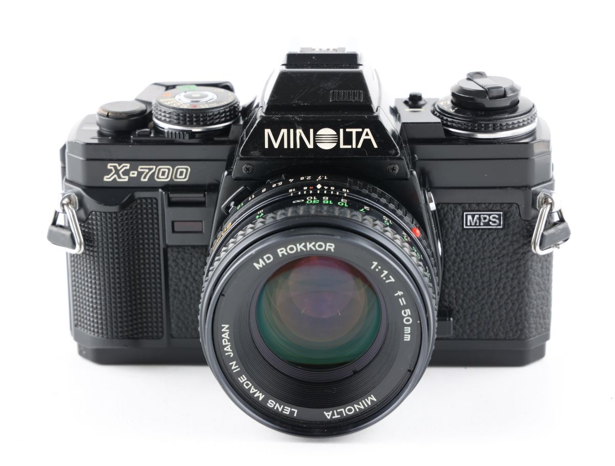 【かめらや】4462 MINOLTA New X-700 + MD ROKKOR 50mm F1.7 単焦点レンズ MF一眼レフ フイルムカメラ拍卖