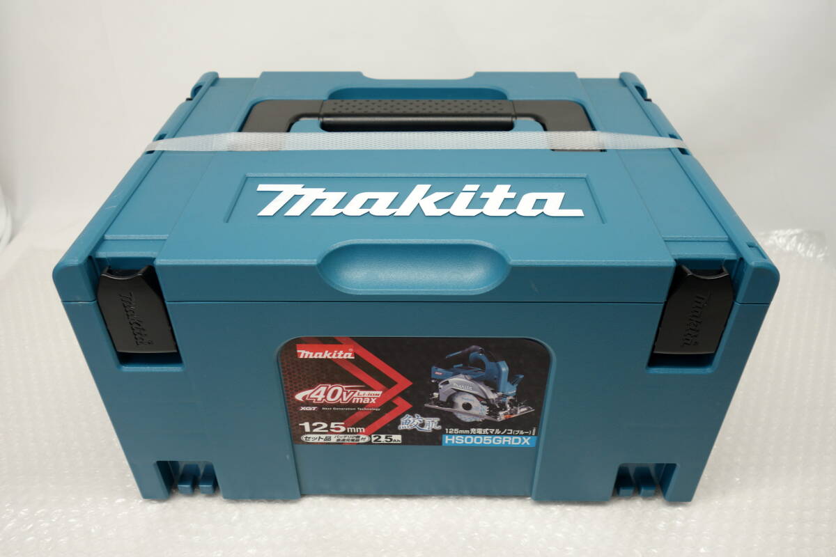 ◆未開封未使用品◆Makita マキタ 125mm 充電式マルノコ(ブルー) HS005GRDX◆バッテリ BL4025(2.5Ah)×2本、充電器セット拍卖