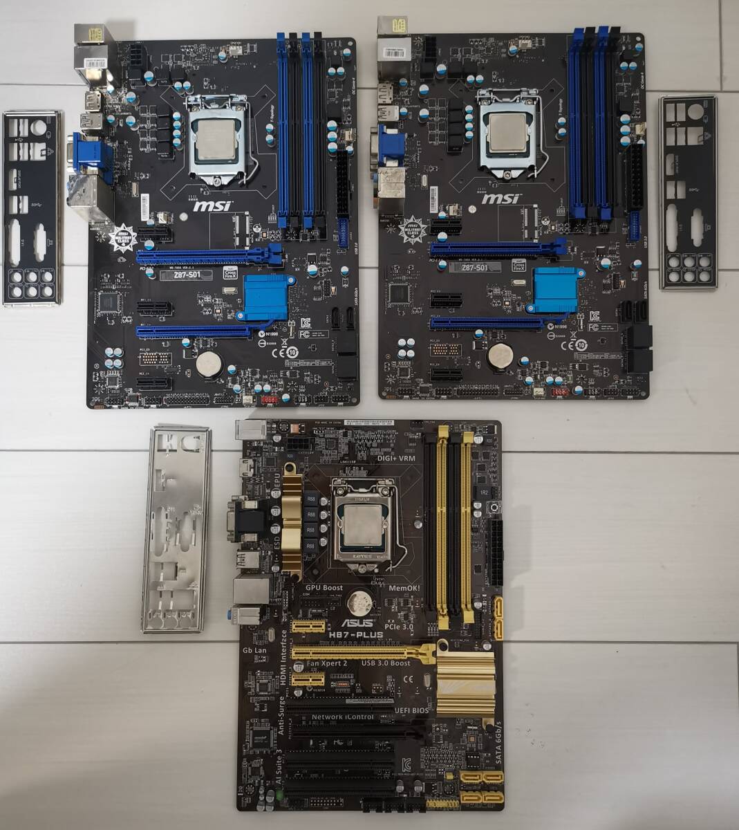 ★☆CPU付 3枚セット ASUS H87-PLUS/MSI Z87-S01 LGA1150 ジャンク品 INTEL DDR3☆★拍卖