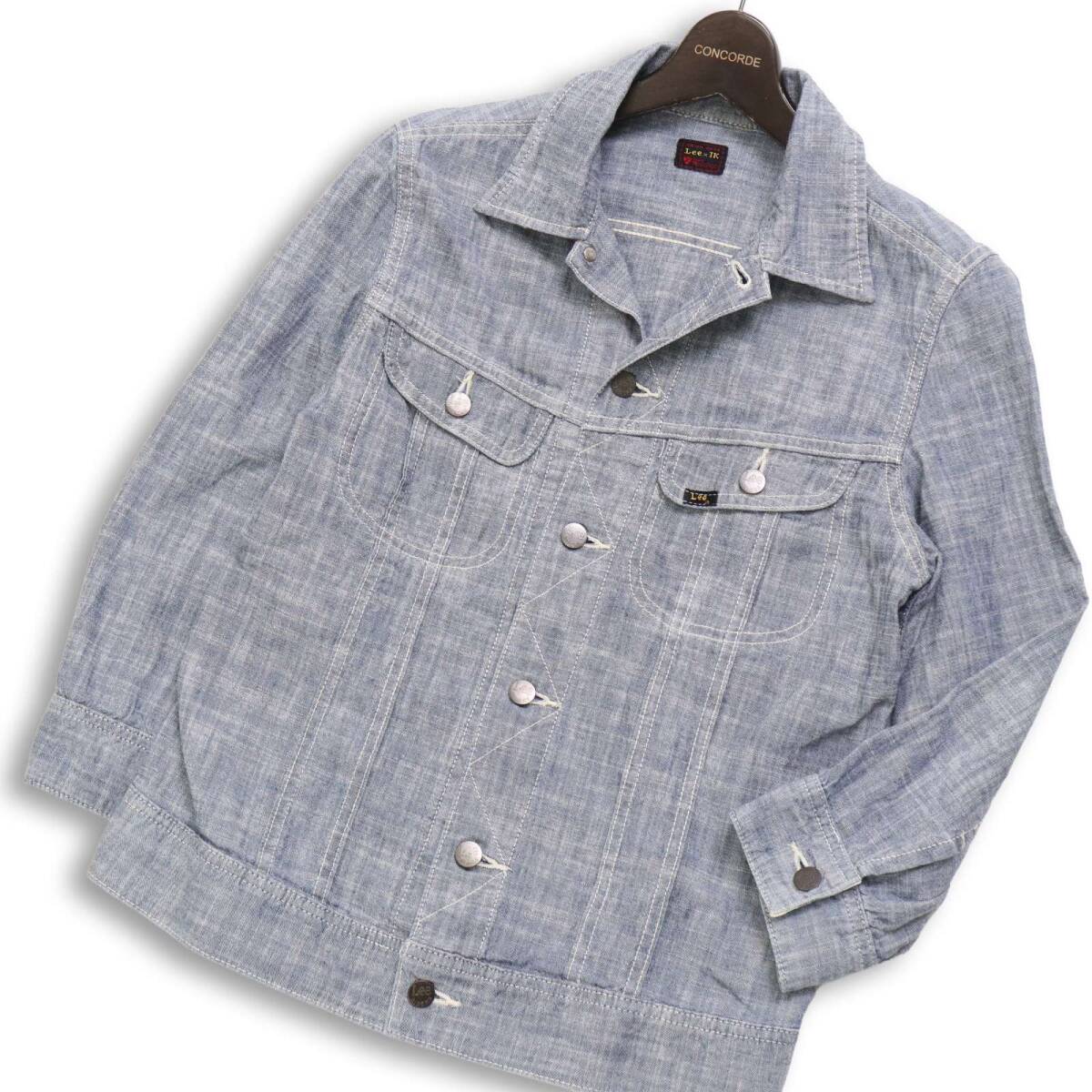 Lee × TK リー タケオキクチ 春夏★ 7分袖 シャンブレー Gジャン デニム ジャケット Sz.3 メンズ拍卖
