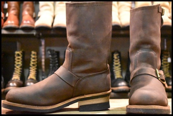 【6D 良品 90周年限定 PT91プリント】レッドウィング 8248 エンジニア ヌバック 茶 スチールトゥ ブーツ redwing HOPESMORE拍卖