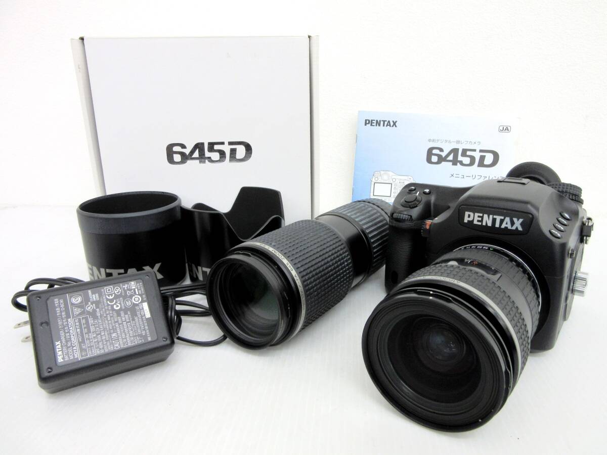 【PENTAX/ペンタックス】寅⑤218//美品 645D SMC PENTAX-FA 645 ZOOM 1:4.5 45-85mm/150-300mm 1:5.6/付属多数拍卖