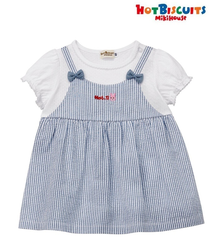 即決です!【ミキハウス】ホットビスケッツ新品未使用mikihouse 120cm 115cm~125cm 重ね着風 半袖Tシャツ キッズ 子供服 女の子 お出かけ拍卖