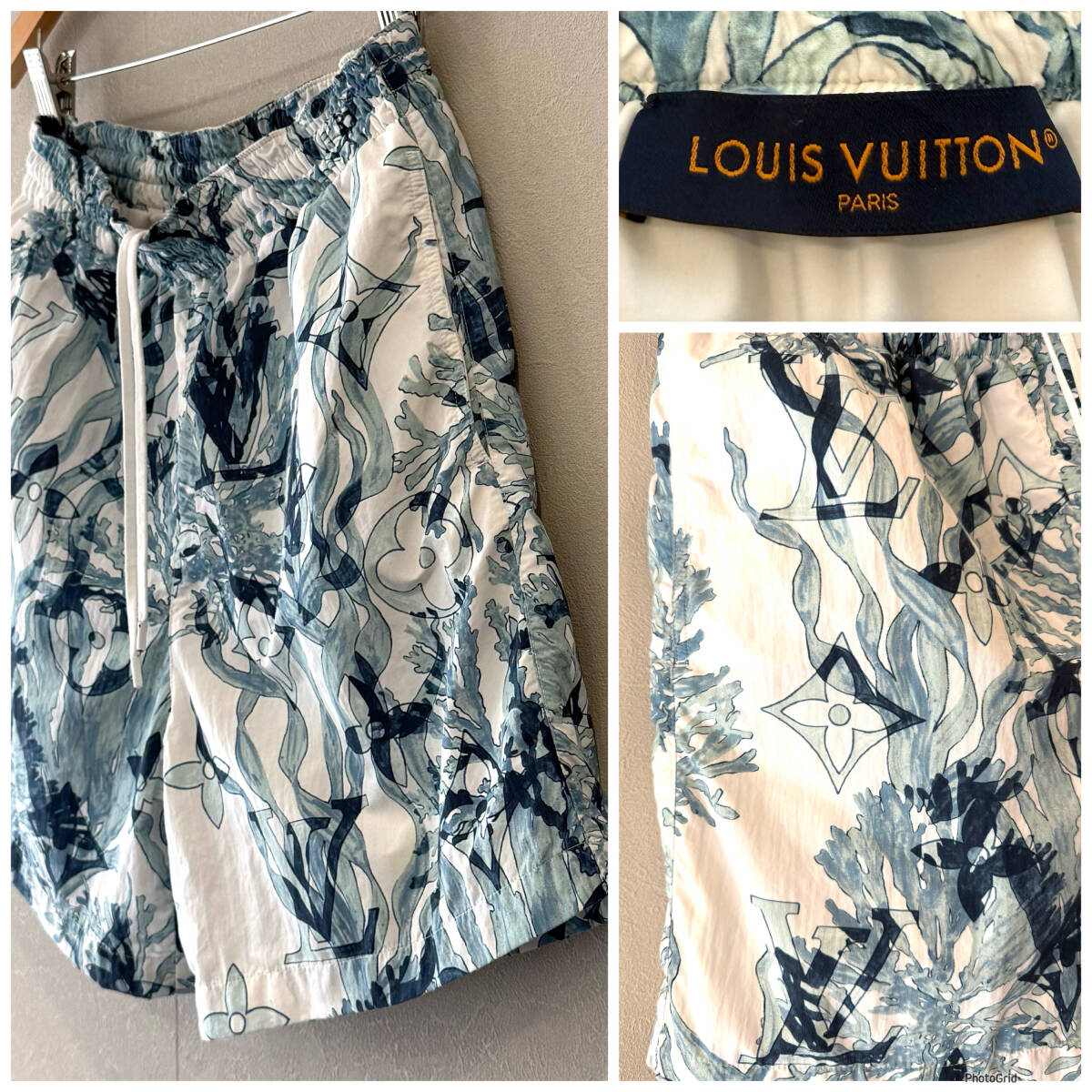 LOUISVUITTON ルイヴィトン モノグラム プリンテッド スイム ショーツ M 水陸両用 アクアガーデン LV 即完売 ショートパンツ ハーフパンツ拍卖