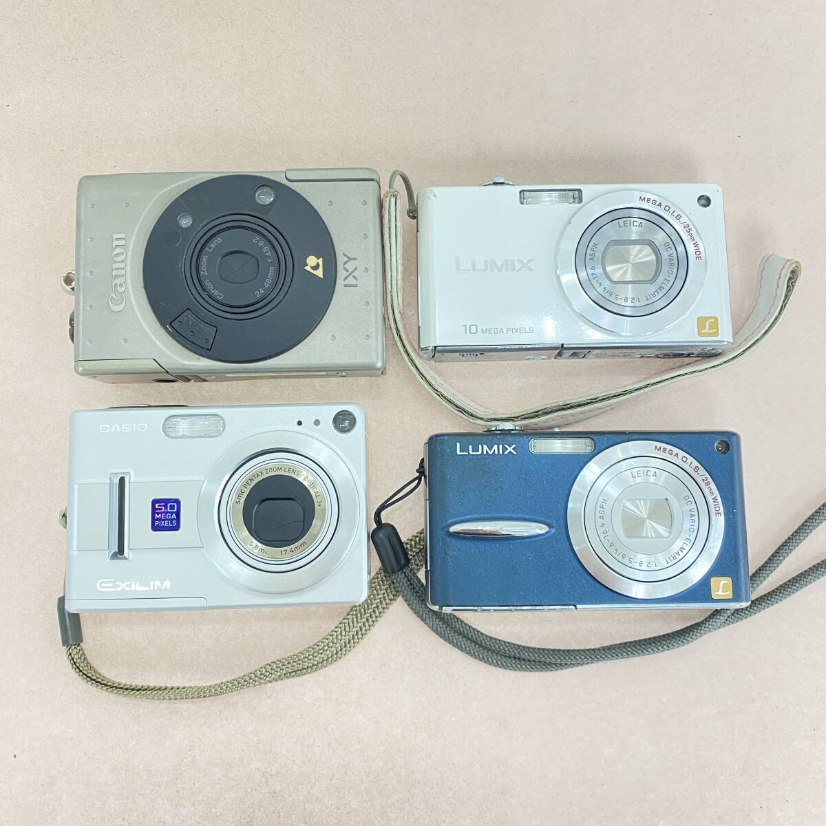 『KT3』動作未確認 デジカメ キャノン:イクシー/カシオ:エクシリム/パナソニック:ルミックスx2 ACアダプター欠品の為 現状品拍卖