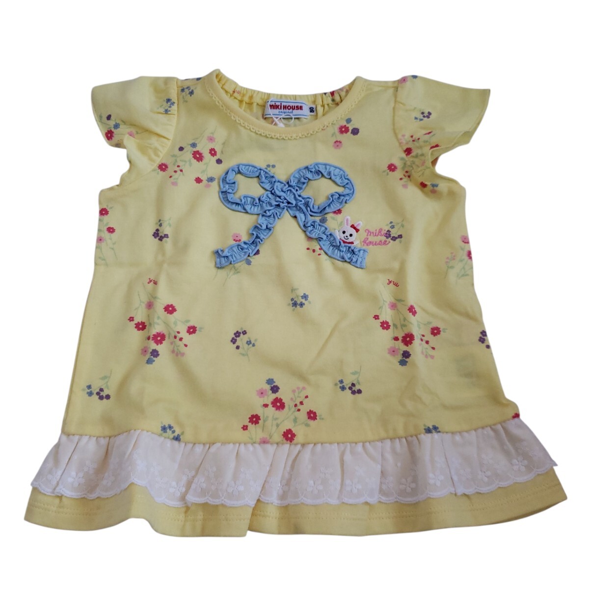 ☆タグ付き☆ミキハウス うさこちゃんの花柄Tシャツ(80cm)拍卖