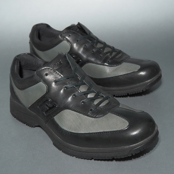 美品 US 9H / 27,5cm 天然皮革 Hawkins ホーキンス ホーキンス トラベラー 黒xグレー レザー HL 80020 DIAPLEX UWP拍卖