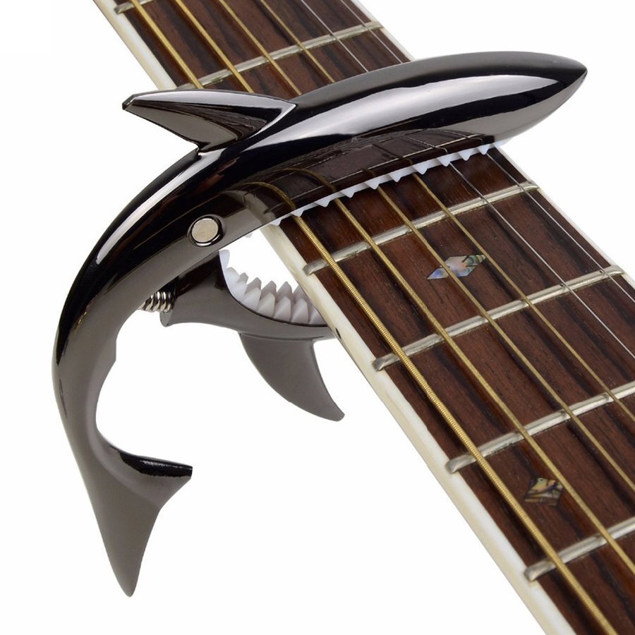 爆買【SHARK CAPO GC-30】 No.1 ブラック シャークカポ 高品質 新品 6弦 ギター エレキ アコギ カポタスト拍卖