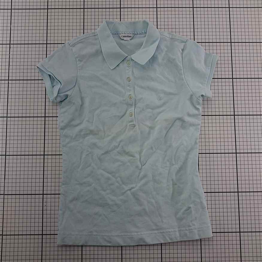 ◇ ⊂ カルバン・クライン Calvin Klein ポロシャツ ライトブルー XS レディース E拍卖