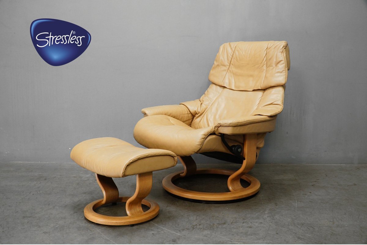 展示美品 EKORNES(エコーネス) Stressless(ストレスレス) レノ L クラシック リクライニングチェアセット 本革 レザー47.7万030324拍卖