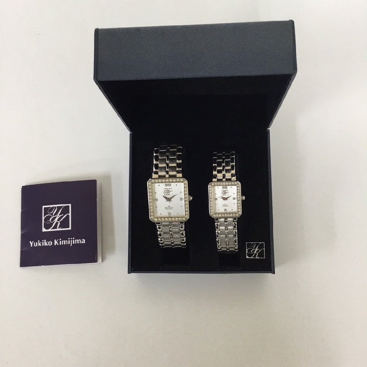 Yukiko Kimijima ユキコ・キミジマ ペアウォッチ YK-328P PLATINUM 999.9 FILED DIAMOND 0.03CT シルバー文字盤 QZ クォーツ 腕時計拍卖