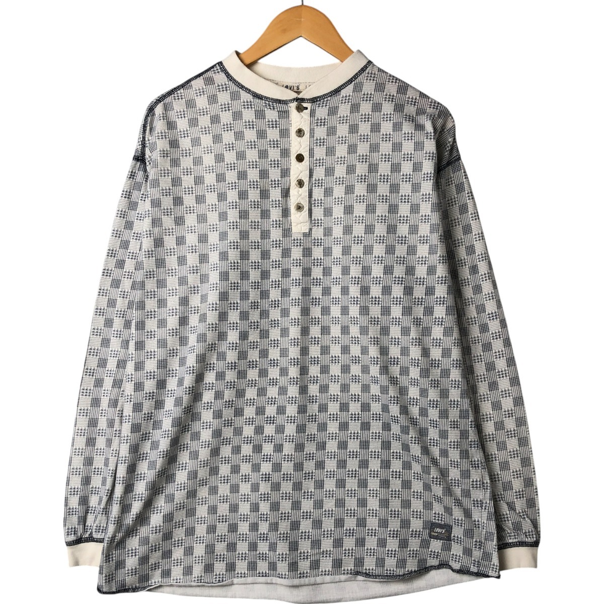 古着 90年代 リーバイス Levi's 総柄 ヘンリーネック ロングTシャツ ロンT メンズM相当 ヴィンテージ /eaa546910 【SS2603_10】拍卖