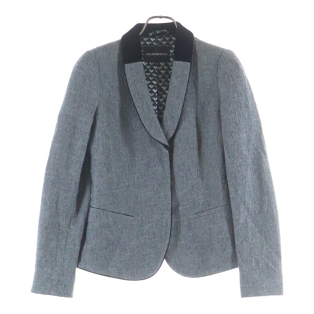 EMPORIO ARMANI エンポリオアルマーニ ツイード レーヨン混 シングルテーラードジャケット グレー 1NG19T拍卖