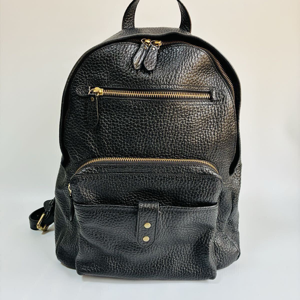 【1円スタート】COLE HAAN コールハーン リュックサック バックパック BLK レザー 本革 メンズ レディース拍卖