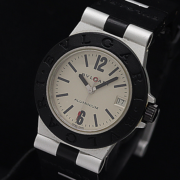 1円 稼働 ブルガリ アルミニウム AL32A QZ シルバー文字盤 メンズ/レディース腕時計 3546400 3APT MST拍卖