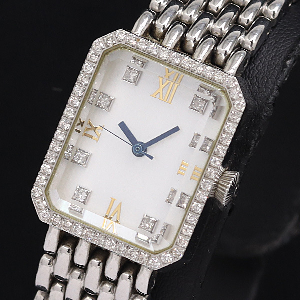 1円 箱付 稼働 ルナージュ Lunage ダイヤ 0.60ct AD-027 QZ シェル文字盤 レディース腕時計 5237100 2BGT MST拍卖