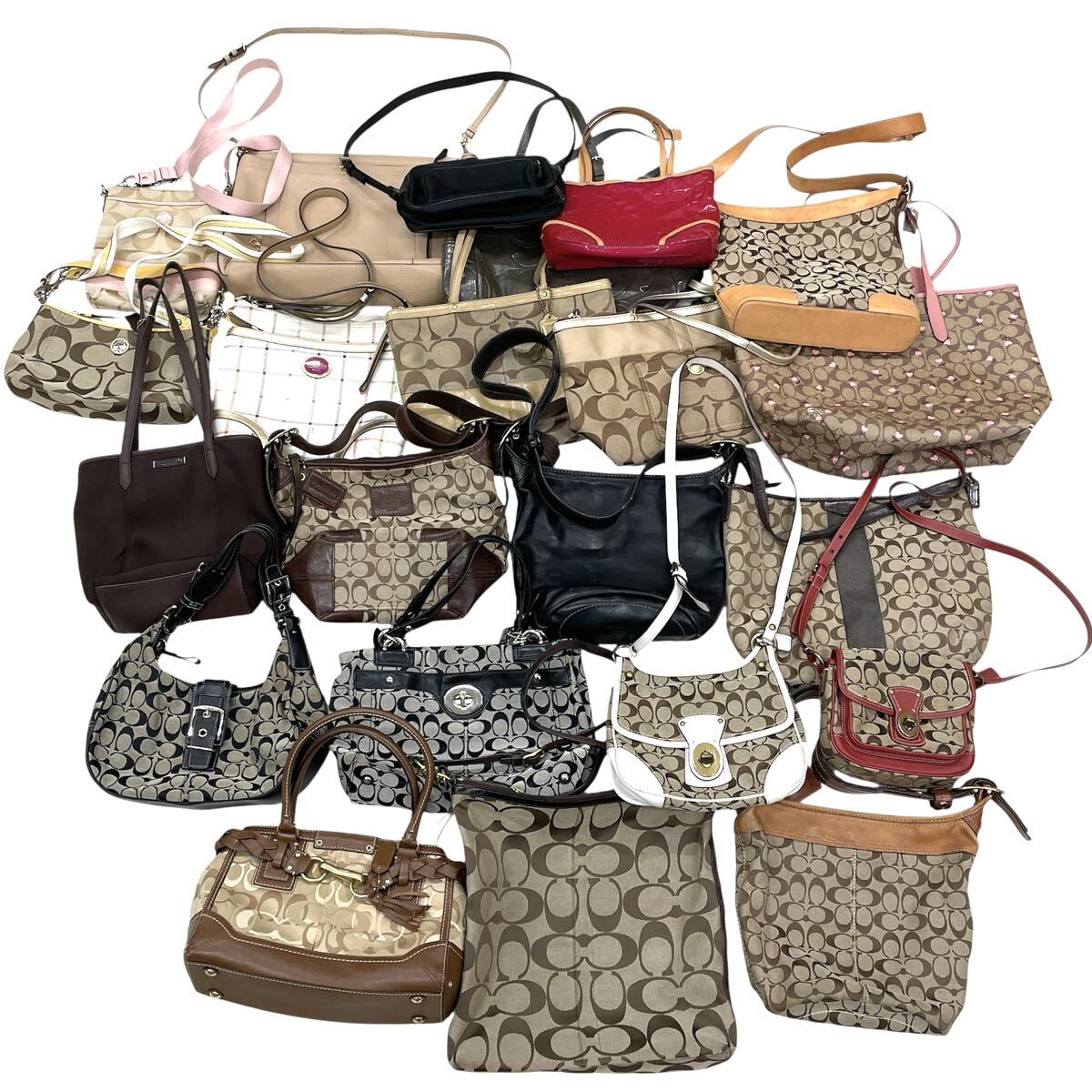 1円 まとめ売り 美品・良品 COACH コーチ シグネチャー ショルダーバッグ トート ホーボー ターンロック ハンドバッグ 22点セット 60138拍卖