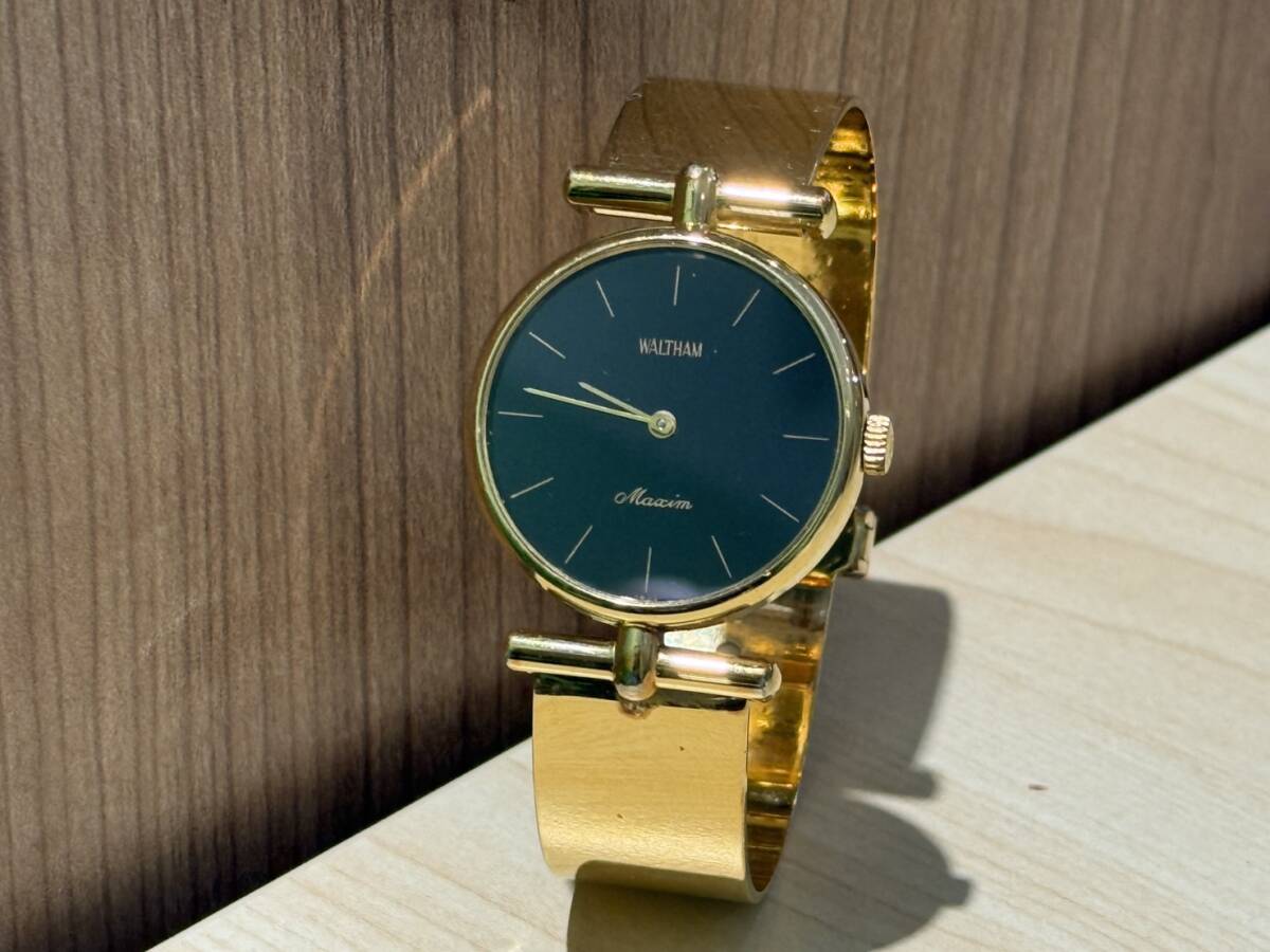 16695☆稼働☆WALTHAM ウォルサム マキシム 手巻き ゴールドカラー 2針 20MC 腕時計 ヴィンテージ アンティーク☆彡拍卖