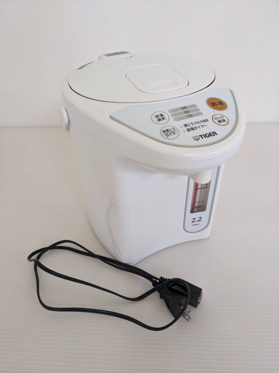タイガー 電動ポット PDR-G221 ホワイト 2.2L 電気ポット 動作確認済 0316358拍卖
