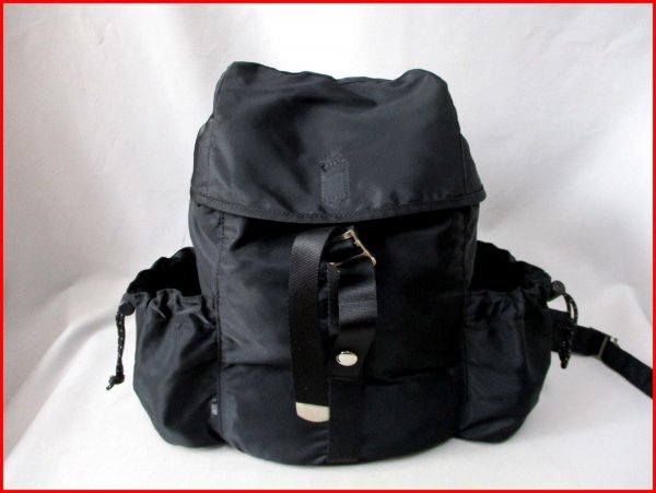 SAZABY/サザビー◇被せ付 リュックサック ナイロン BK H32cm拍卖