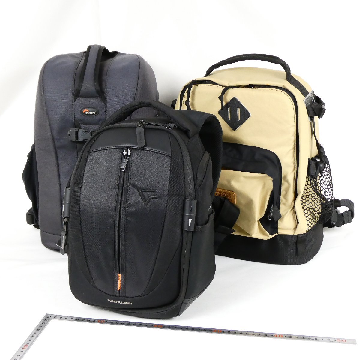 カメラバッグ等 3点セット バンガード VANGUARD ロープロ Lowepro ラムダ LAMDA リュック ザック まとめ売り 機材 中古■CC036s■拍卖