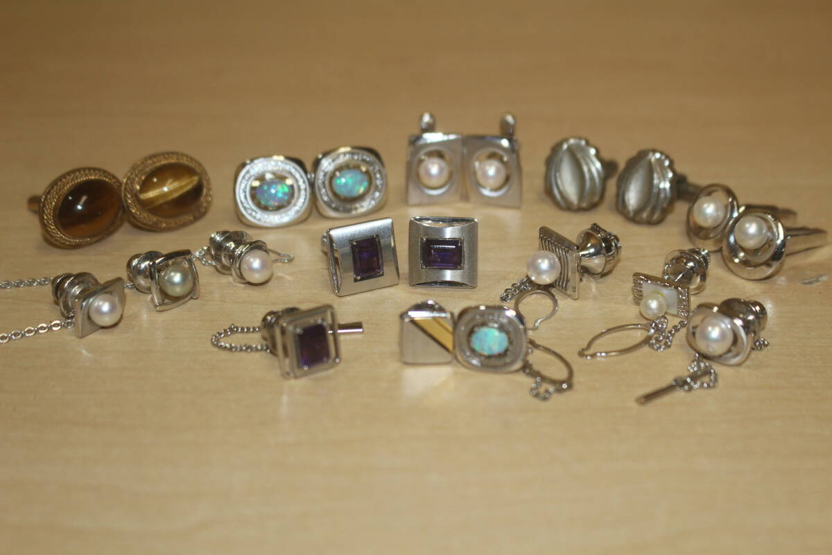 3063 銀製 シルバー 刻印有 まとめ売り 約103g カフスボタン ピンバッジ ピンズ拍卖