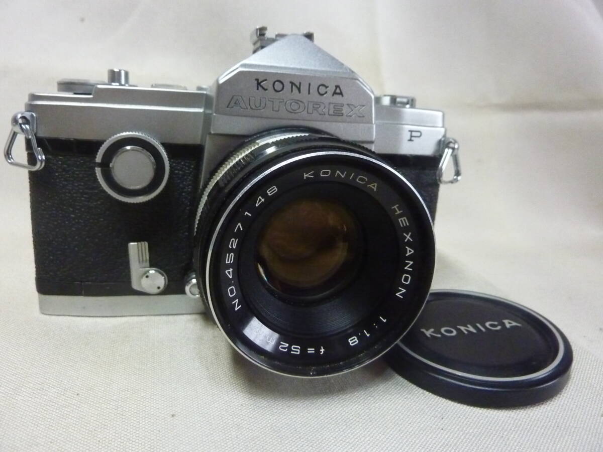 KONICA コニカ AUTOREX P 一眼レフ フィルムカメラ LENS:CONICA HEXANON 1.8 52mm シャッター作動拍卖