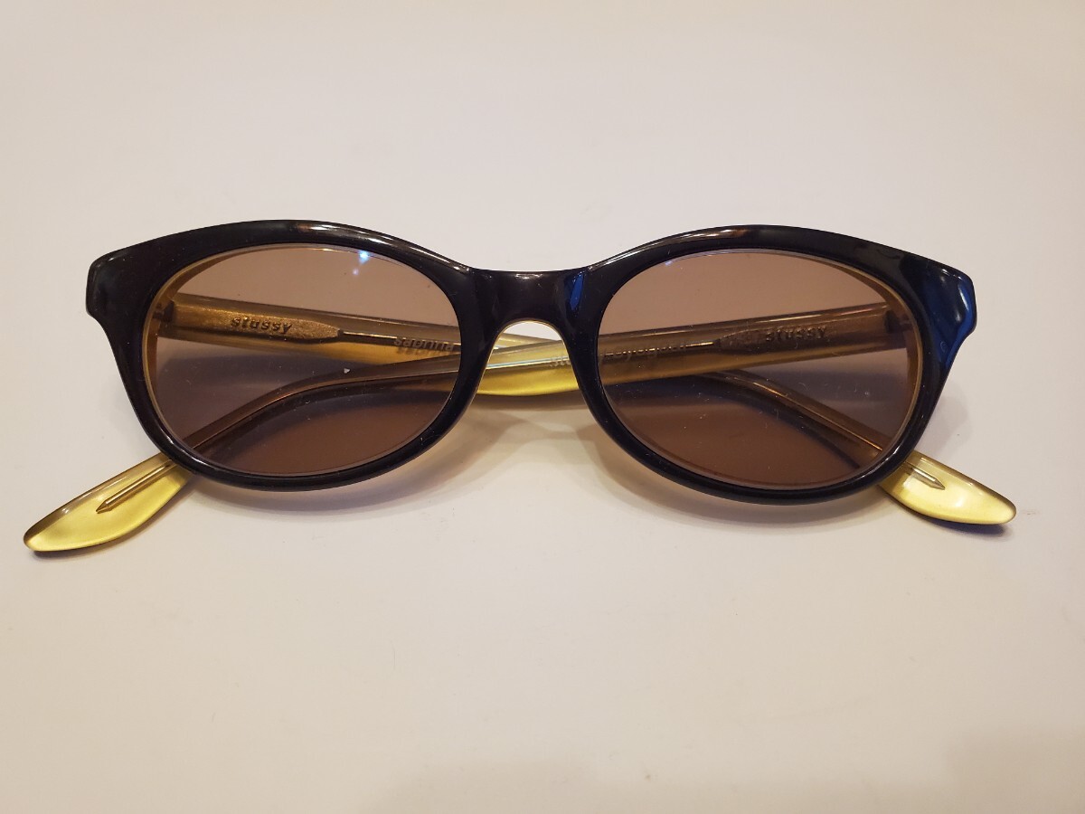 stussy sabrina サングラス メガネ 眼鏡 ブラウン系×ゴールド系 メンズ レディース ヴィンテージ オールドステューシー 希少拍卖