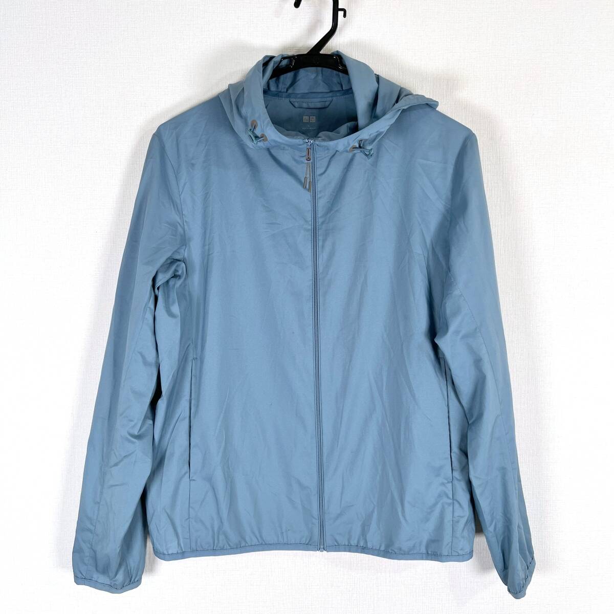【UNIQLO】ユニクロ ブルー系 ポケッタブルUVカットパーカ ウインドブレーカー ジャンパー ライトアウター レディース Lサイズ【c062】拍卖