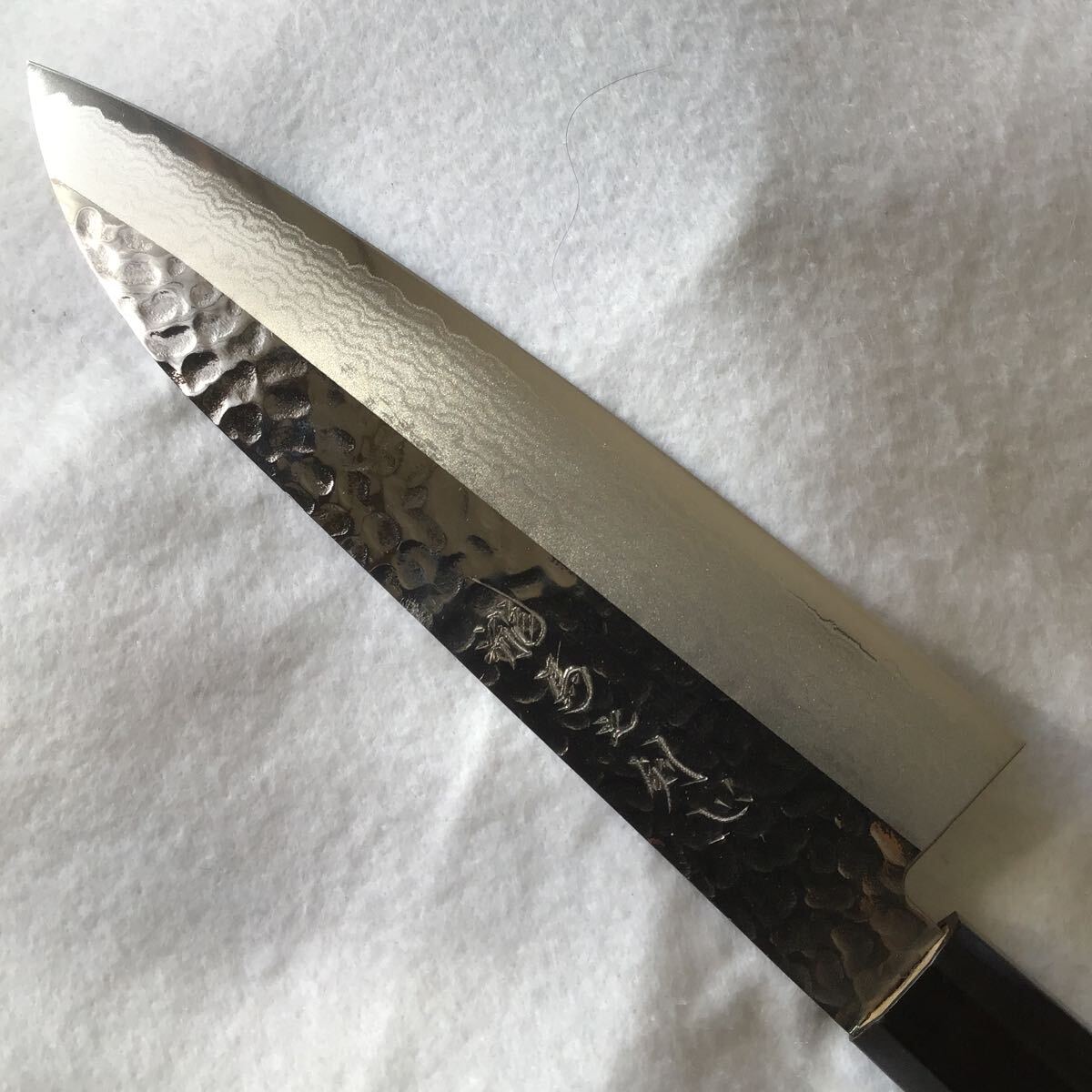 《登録商標 龍馬之剣心》和式三徳万能包丁・割烹料理長依頼品・V金10号鋼ダマスカス仕上・業務用に製作の為家庭で使用すれば切れ味は極上拍卖