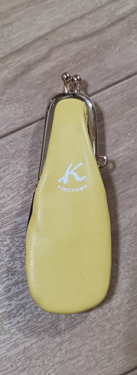 【美品】キタムラ Kitamura 印鑑入れ ケース 口紅入れ 本革 レザー 黄色 イエロー 紺色 ネイビー拍卖