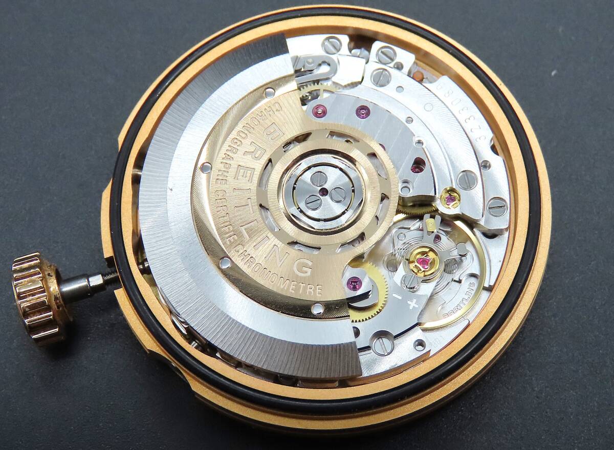 1円~! 稼動品★正規品 BREITLING ブライトリング 純正ムーブメント 自動巻き Cal.01 純正文字盤付 クロノグラフ メンズ PPKLG2811拍卖