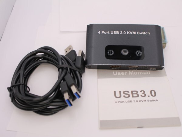 【K026】KVM スイッチ USB 切替器 PC2台用 4USBポート マウス キーボード ハブなどを切替拍卖