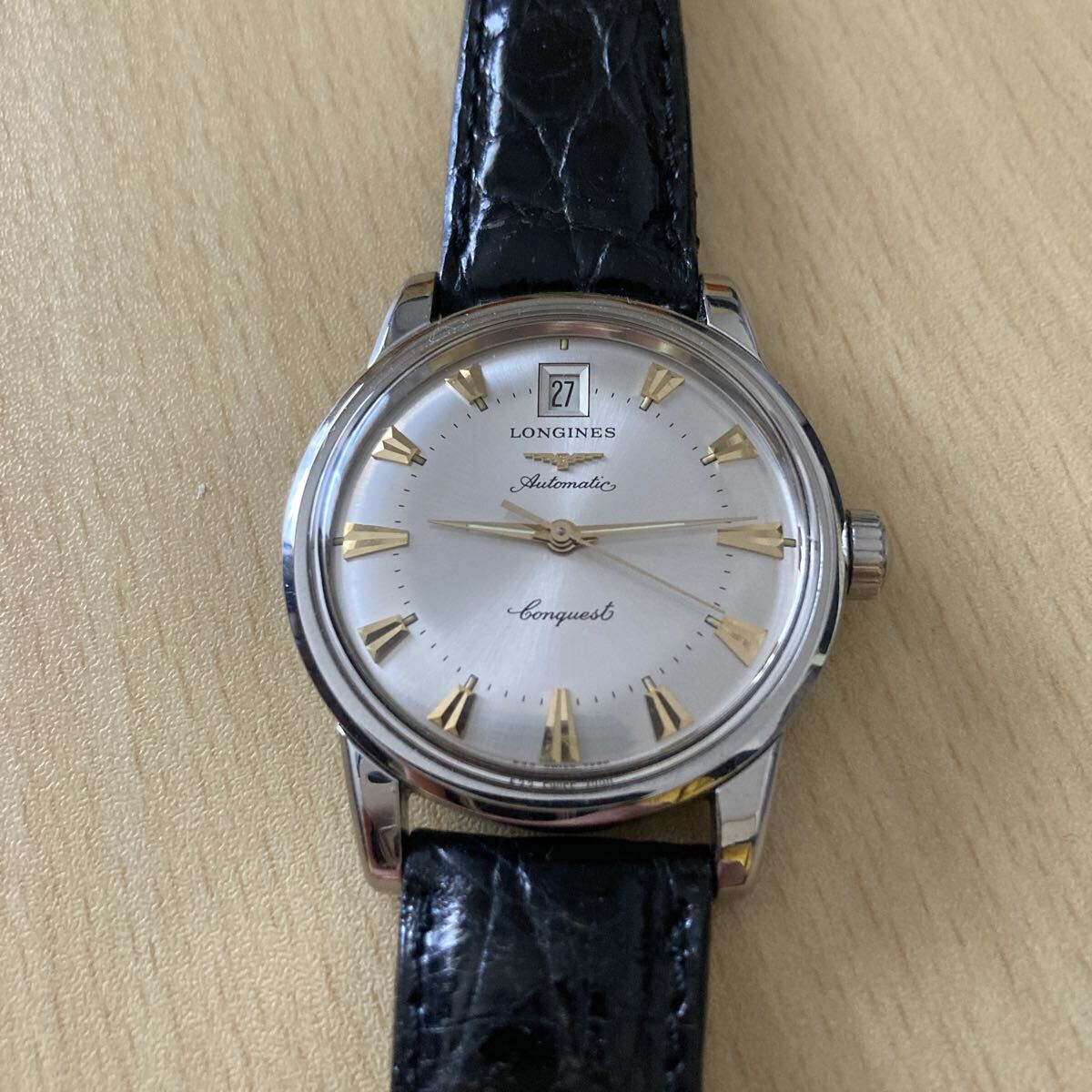 ロンジンコンクエスト自動巻 極美品ですがジャンクです。 予備尾錠極美品オマケ付き。拍卖
