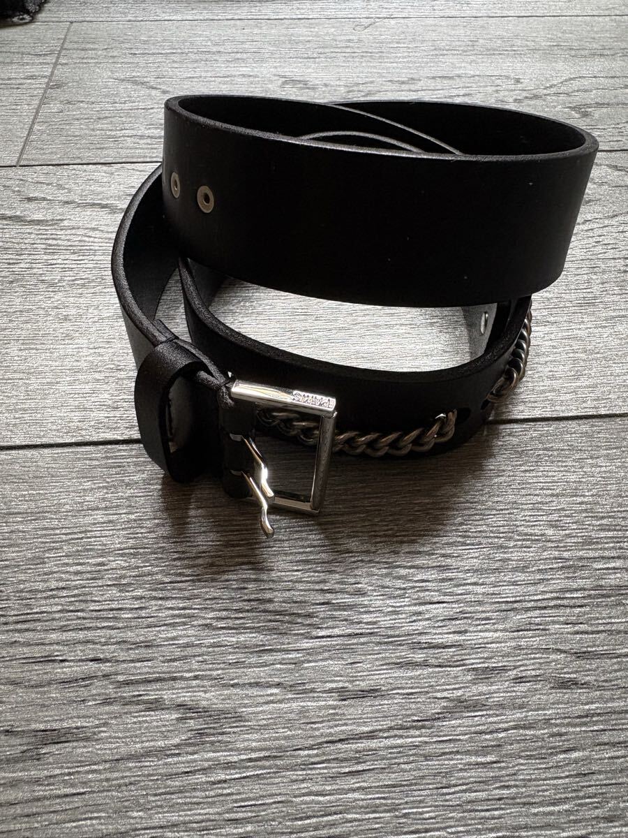 Dior Homme SS04 Strip Runway Chain Belt ベルト レザー ブラック 拍卖