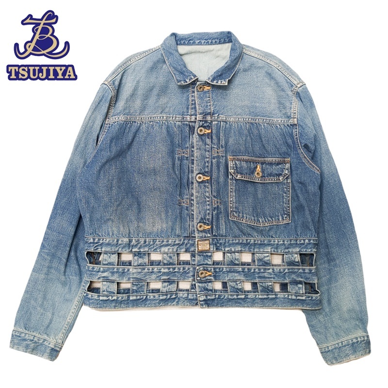 中古A Kapital キャピタル デニムジャケット ブルー ウィンドペン WINDAY 格子 #3/#L 辻屋質店A3985拍卖