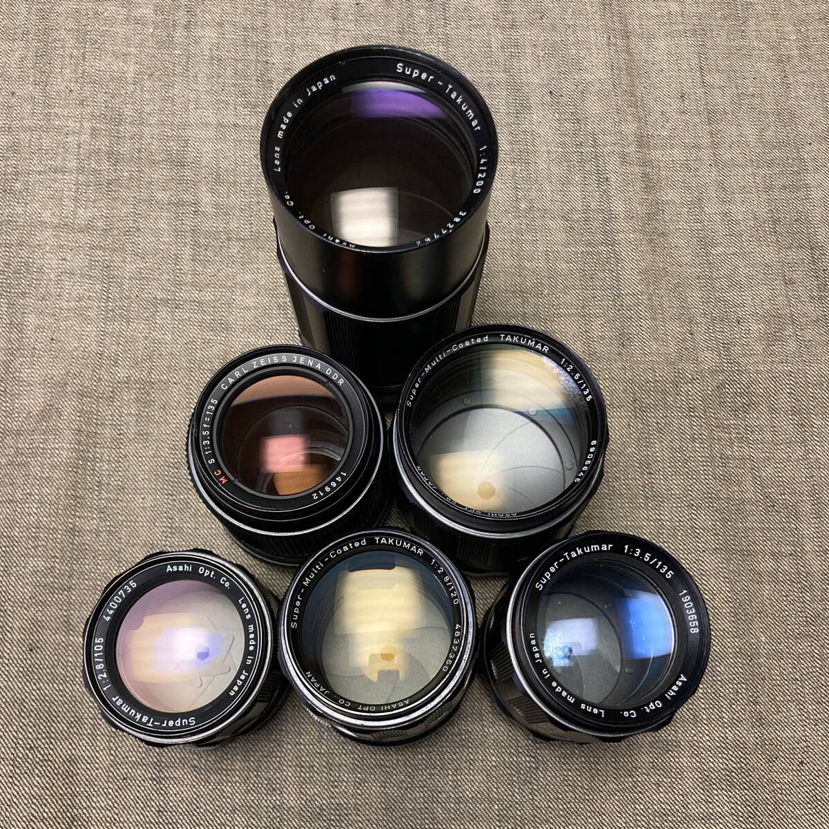 豪華セット M42 レンズ PENTAX CARL ZEISS まとめて 6本セット / 105,120,135,200mm 等/ ペンタックス TAKUMAR タクマー 拍卖
