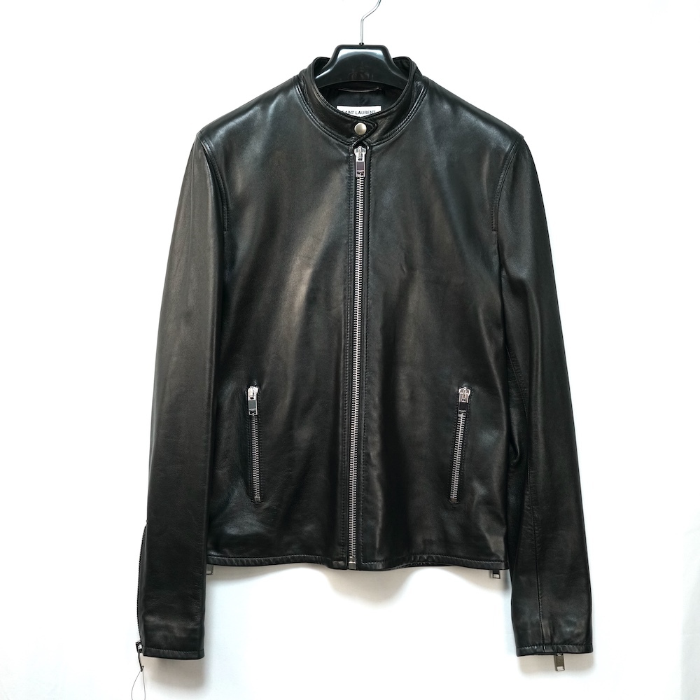 エディ期 SAINT LAURENT PARIS サンローラン キースレーサー ジャケット レザー シングル ライダース ブラック 46サイズ 362239 Y5YA1拍卖