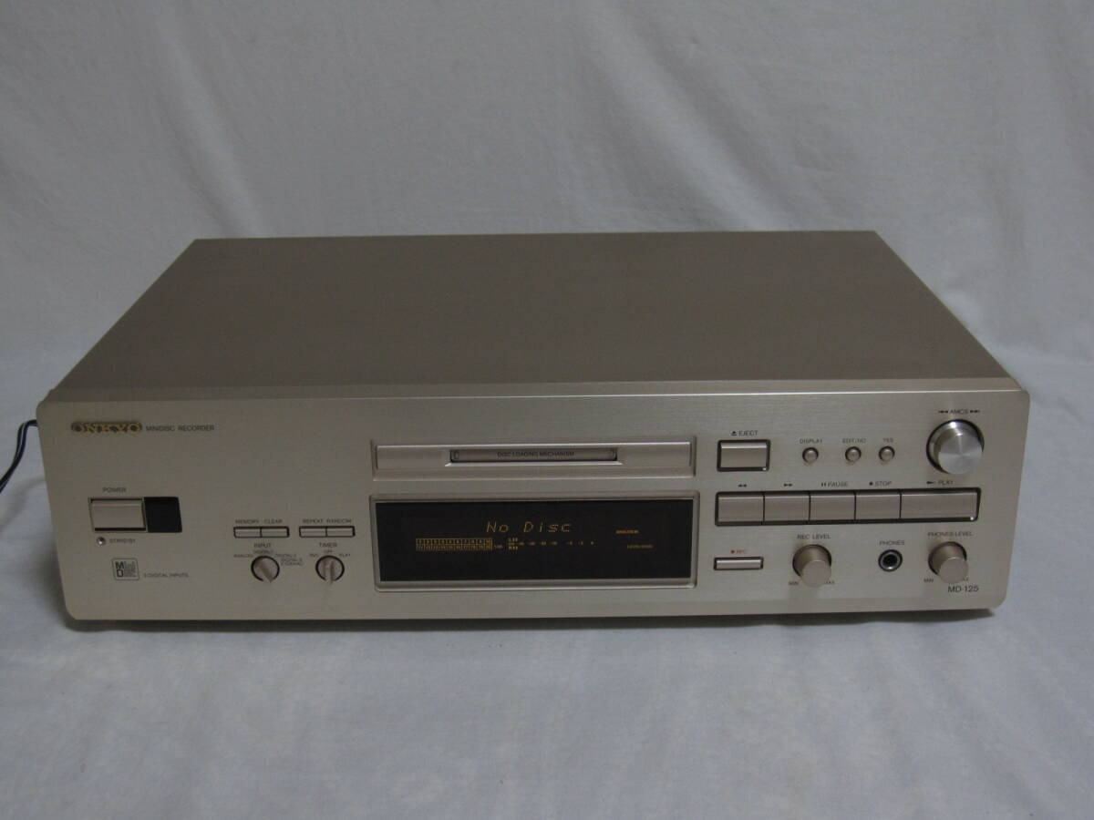 ジャンク ONKYO MDデッキ MD-125 通電確認済み拍卖